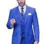 ChicShire Collection: Modern Fit 3PC Plaid Suit With Italian Wool & Cashmere In Sapphire