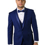 Trendito Collection: Sapphire-1 3PC Shawl Lapel Tuxedo 100% Wool Tailored Fit
