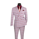 Men’s 2-Piece Windowpane Slim Fit Double-Breasted Suit - Adobe Rose