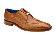 Belvedere Men's Genuine Ostrich Leg Dress Shoes in Burned Amber - Siena