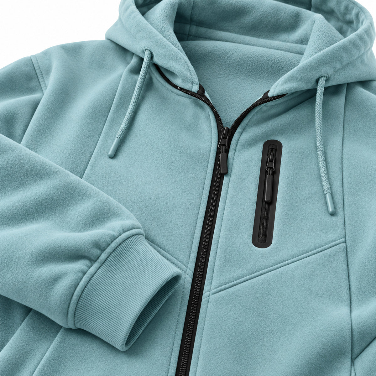 Aqua tech fleece tracksuit - fabric and jacket detail