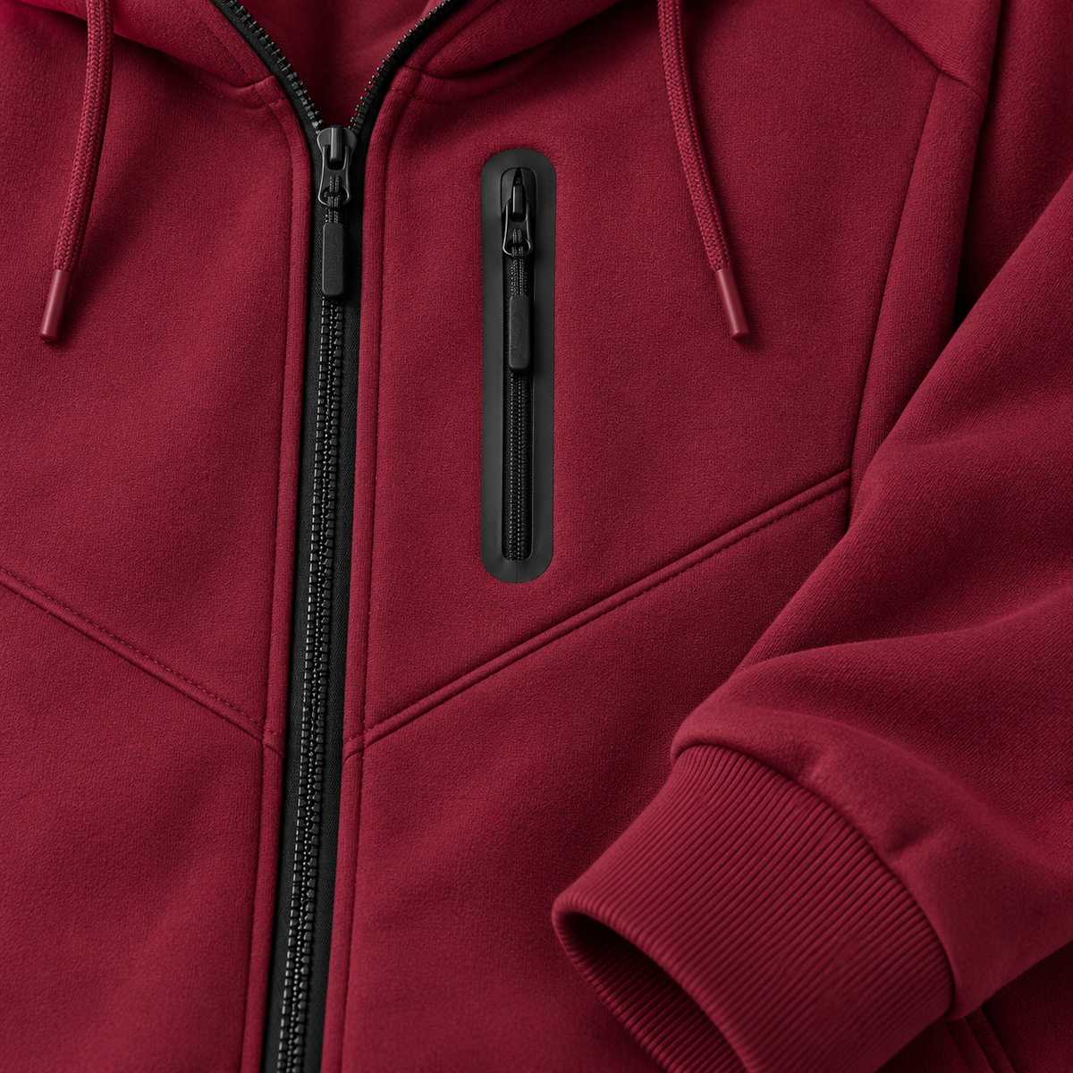Sangria tech fleece tracksuit - fabric and jacket detail