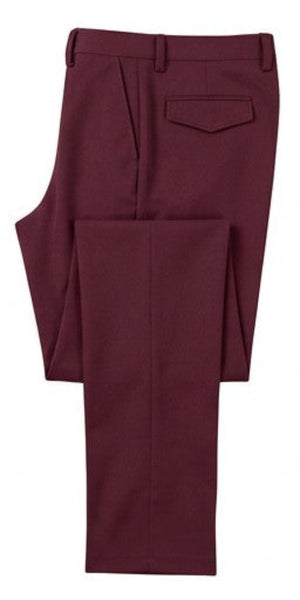 Burgundy Modern Fit 4-Way Stretch Adjustable Waistband Dress Pants by Stacy Adams