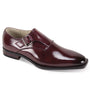 Bennett Collection: Burgundy Plain Toe Single Buckle Monk Strap Shoe – Genuine Leather