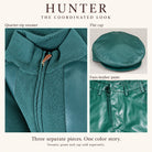 Hunter Montique quarter-zip sweater, faux-leather pants and flat cap, sold separately