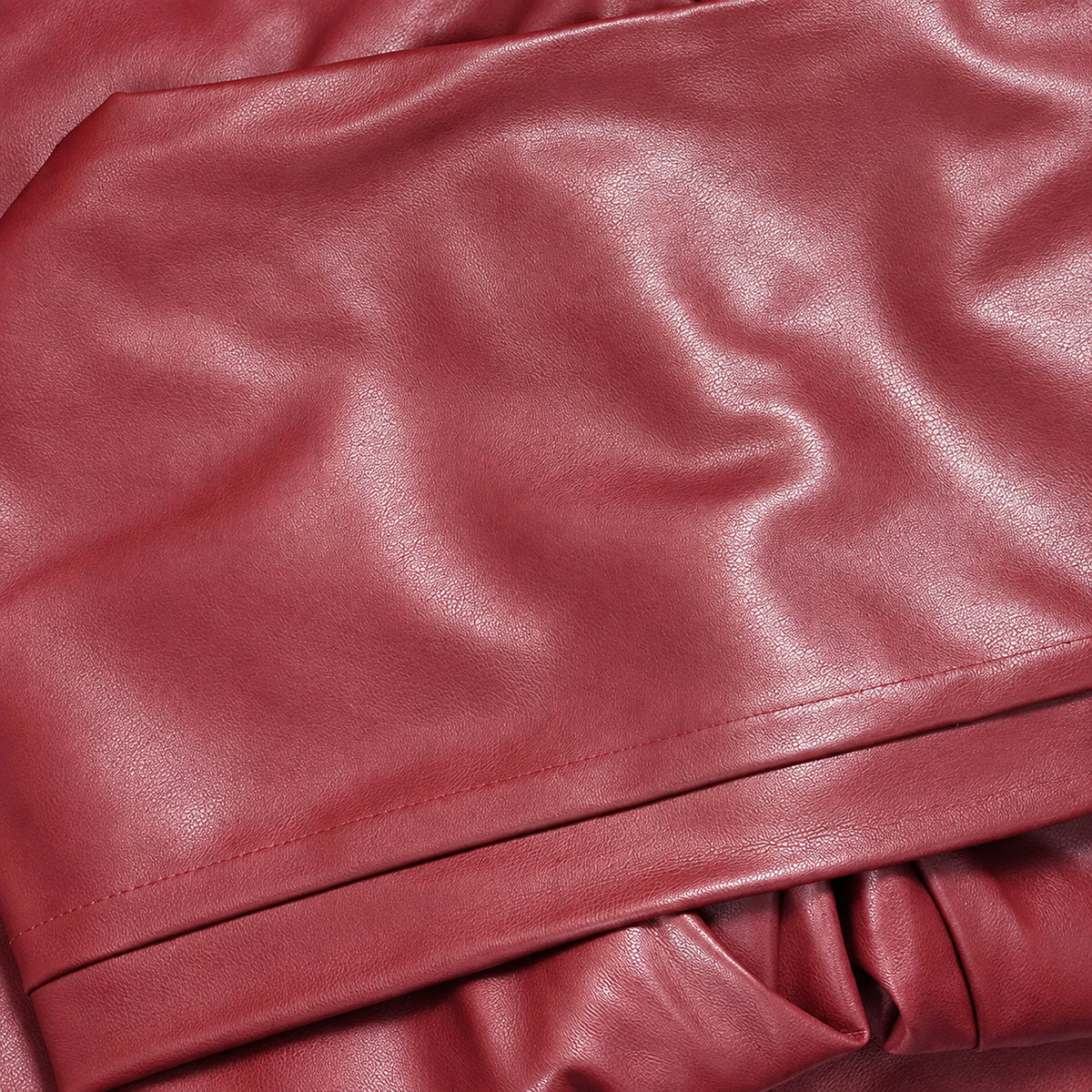 Burgundy Montique P026 Folded leg and hem detail