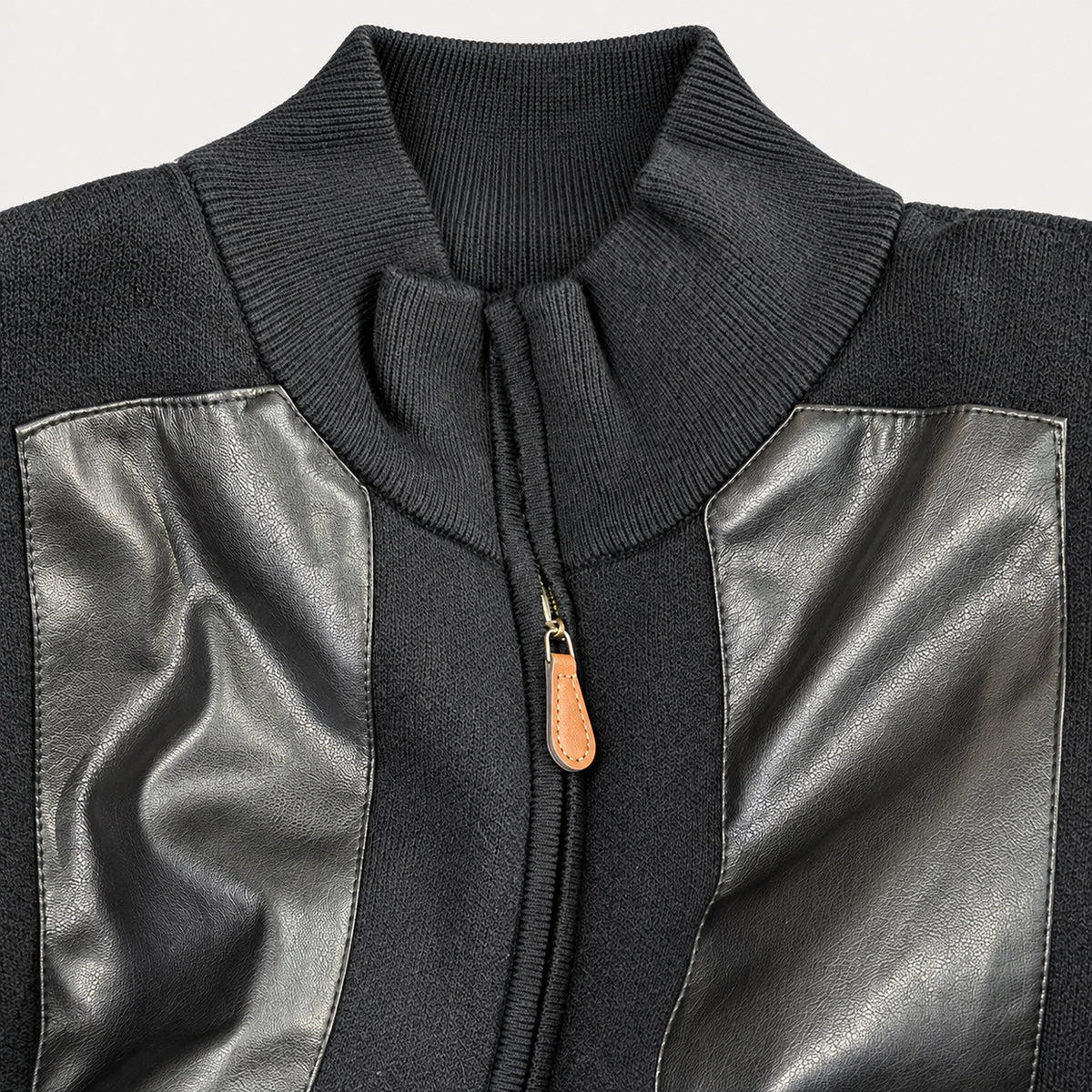 Black Montique SW-104 Collar and zipper detail