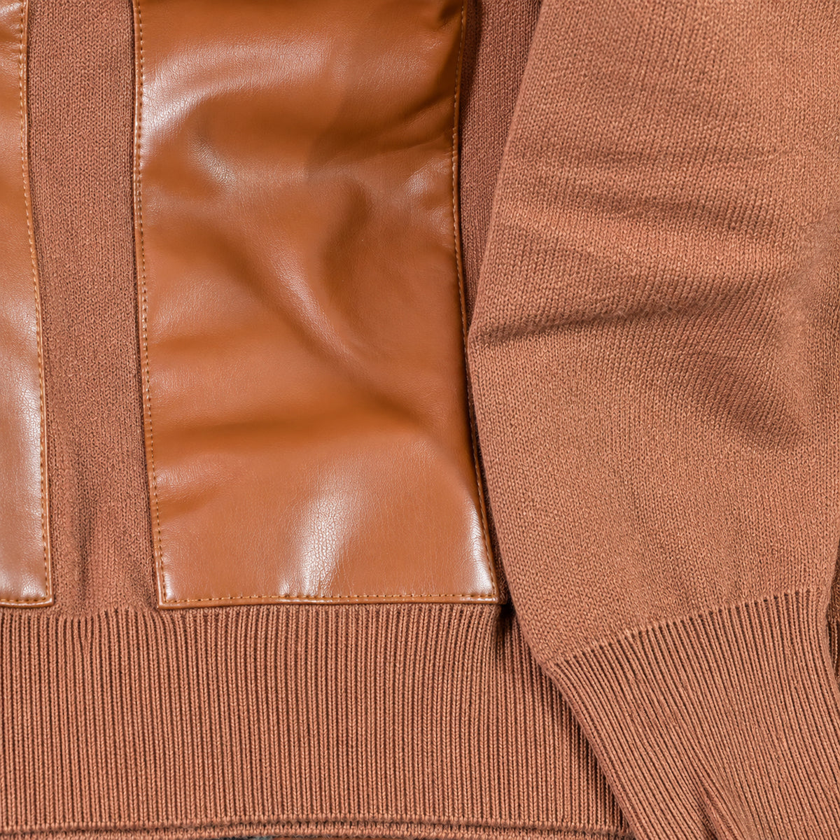 Luggage / Cognac Montique SW-104 Panel and knit texture