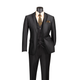 Men’s 3-Piece Satin Look Slim Fit Suit with Fancy Vest - Black
