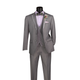 Light Grey 3-Piece Satin Trimmed Lapel Single Breasted Slim Fit Suit