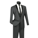 Men’s Slim Fit Heather Grey Tuxedo - Narrow Shawl Collar One Button Formal Suit