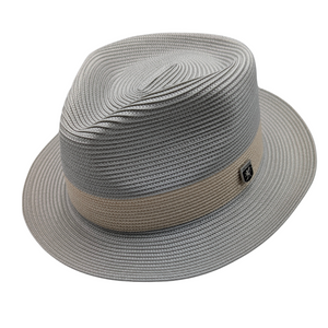Calem Collection: Scala Tan Poly Braid Fedora with 2 Inch Brim
