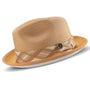 Charm Collection: Montique Checker Plaid Fedora Dress Hat In Tan