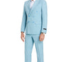 Triumph Collection: Men's Pinstripe 3-Piece Slim Fit Suit In Teal
