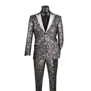 Black Jacquard 2-Piece Slim Fit Tuxedo