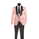 Men’s 3-Piece Jacquard Slim Fit Tuxedo with Vest - Pink