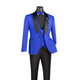 Men’s 3-Piece Jacquard Slim Fit Tuxedo with Vest - Royal Blue