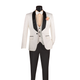 Men’s 3-Piece Jacquard Slim Fit Tuxedo with Vest - White