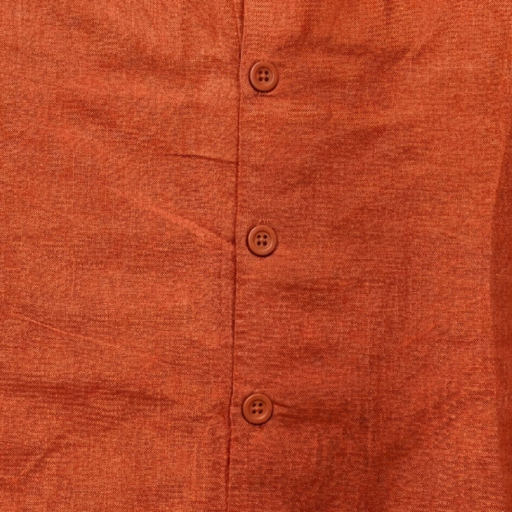 sunset linen short sleeve walking suit set fabric details