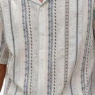 white vertical embroidered pattern shirt detail