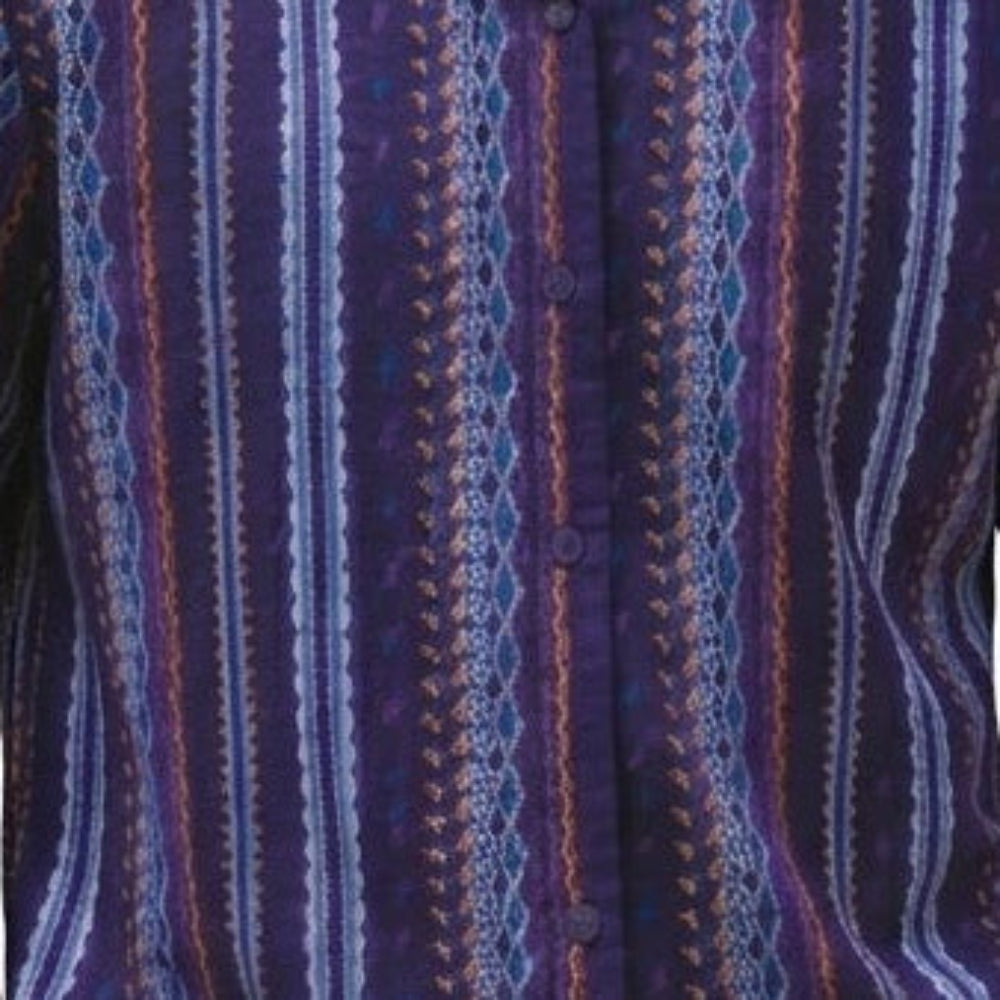 purple vertical embroidered pattern shirt detail