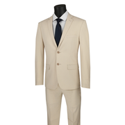 Men’s 2-Piece Wool Feel Stretch Ultra Slim Fit Suit - Beige