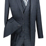 ElegantEcho Collection: Charcoal 3 Piece Glen Plaid Single Breasted Regular Fit Suit