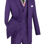 ElegantEcho Collection: Purple 3 Piece Glen Plaid Single Breasted Regular Fit Suit