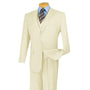 Urbano Collection: Ivory 3 Piece Solid Color Single Breasted Regular Fit Suit