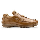 Side profile of Saddle caiman and calf leather sneaker by Belvedere