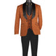 Men’s 3-Piece Jacquard Slim Fit Tuxedo with Vest - Caramel