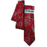 Crimson Cipher Collection: Stacy Adams Tie and Pocket Square Set –Red