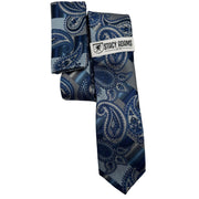 Crimson Cipher Collection: Stacy Adams Tie and Pocket Square Set –Navy
