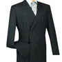 Symphony Collection: Double-Breasted Stripe Suit In Black
