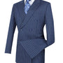 Symphony Collection: Blue 2 Piece Pinstripe Double Breasted Regular Fit Suit