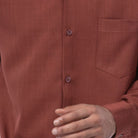 mens cognac solid long sleeve walking suit with matching trousers