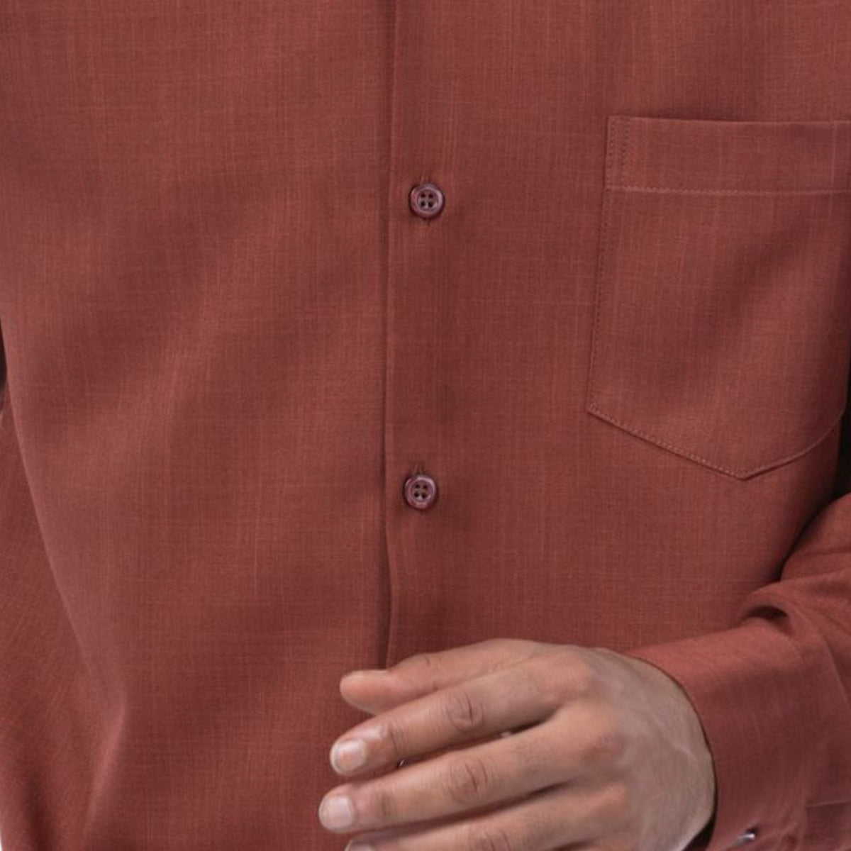 mens cognac solid long sleeve walking suit with matching trousers
