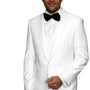 Trendito Collection: White 3PC Shawl Lapel Tuxedo 100% Wool Tailored Fit