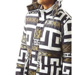 Men's White Hooded Fancy Puffer Jacket