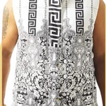 Men's White Fancy Puffer Vest