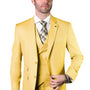 Qualitique Collection: Yellow 3PC Modern Fit Suit with Double Breasted Vest