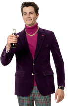 Plum Solid Velvet Blazer J134