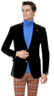 Circinus Collection: Black Solid Velvet Blazer J134