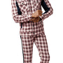 Pink Plaid 2 Piece Long Sleeve Walking Suit 1547
