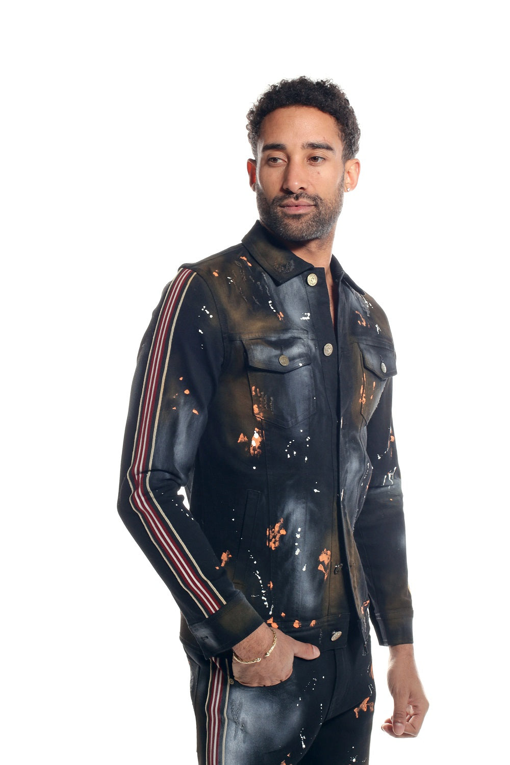 Black Denim Jacket Set