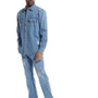 Blue Distressed Denim Shirt and Pants Outfit 1593