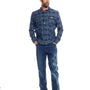 Plaid Denim Jacket and Pants Outfit in Indigo 1596