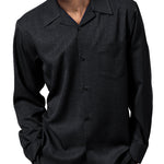 Montique Black Solid 2 Piece Walking Suit Long Sleeve Shirt Men's Leisure Suit 1641