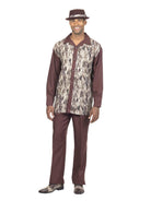 Montique Men's Long Sleeve Print Shirt Walking Suit - 1781 - Suits & More