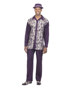 Montique Men's Long Sleeve Print Shirt Walking Suit - 1781 - Suits & More